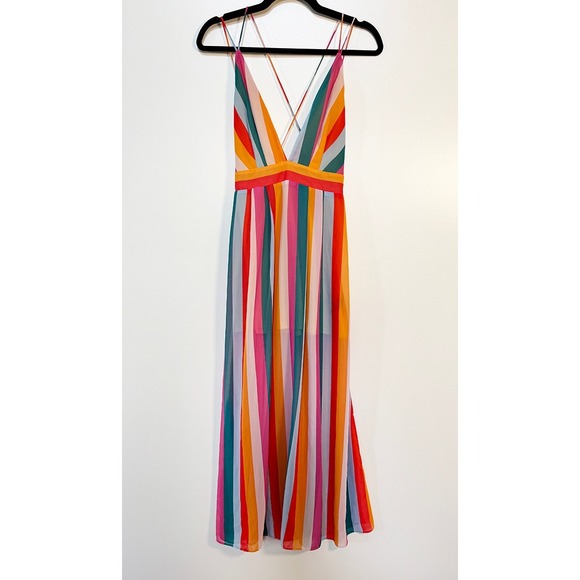 Essue Striped A Line Maxi Dress Size Small - Picture 1 of 5